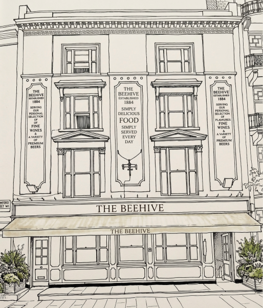 Line drawing of The Beehive Marylebone
